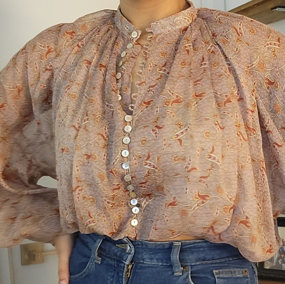 Crop Peasant Blouse - Picture 4 of 4